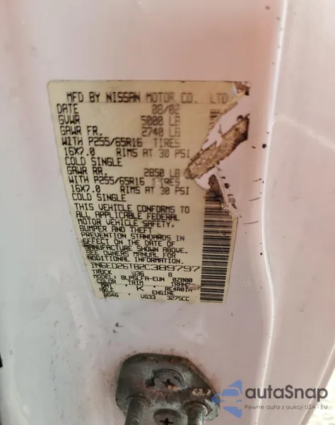 2002 Nissan Frontier King Cab Xe из США, поврежденный, VIN 1N6ED26T82C389797